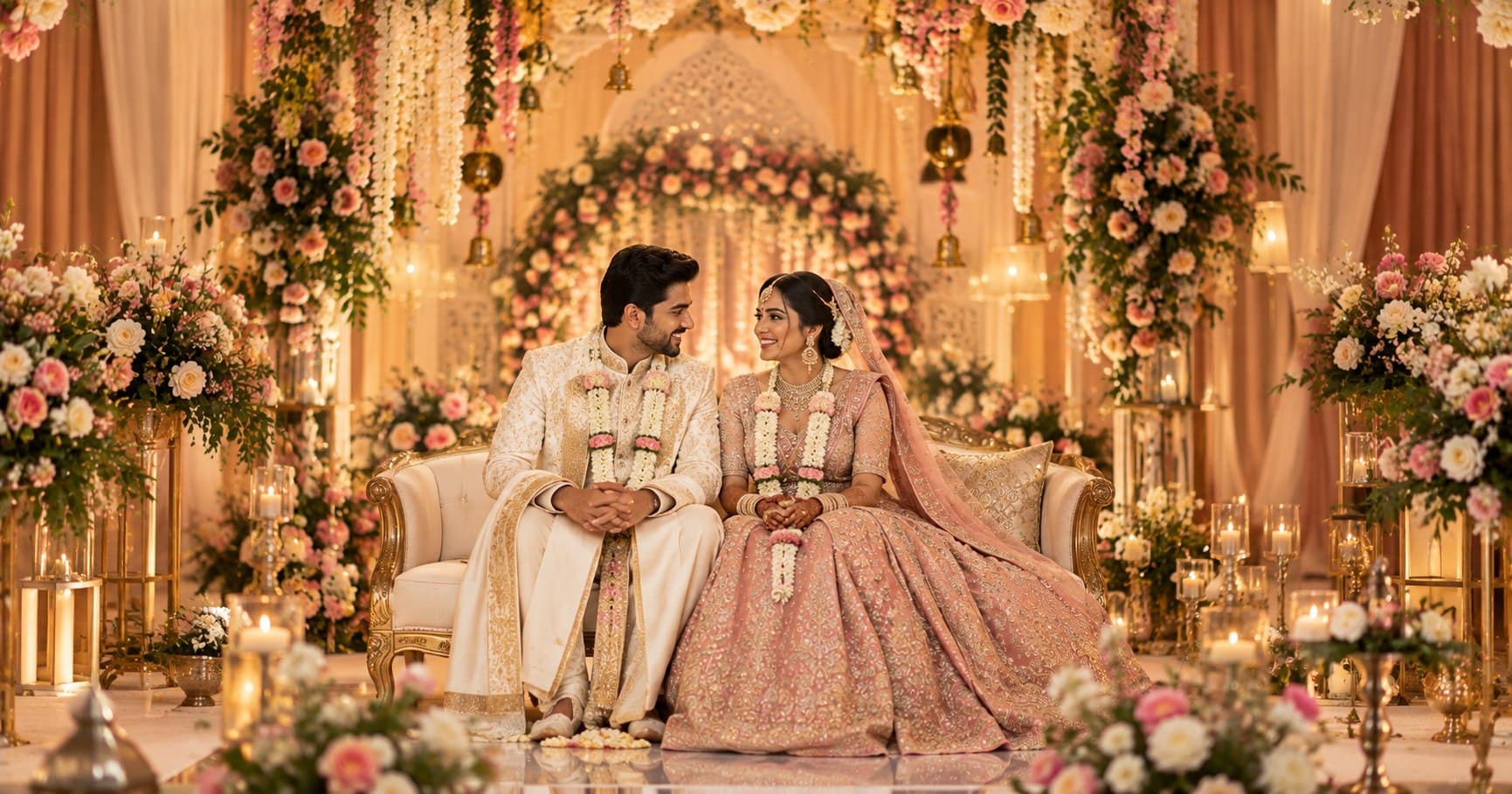 Beautifully themed luxury Indian wedding celebration